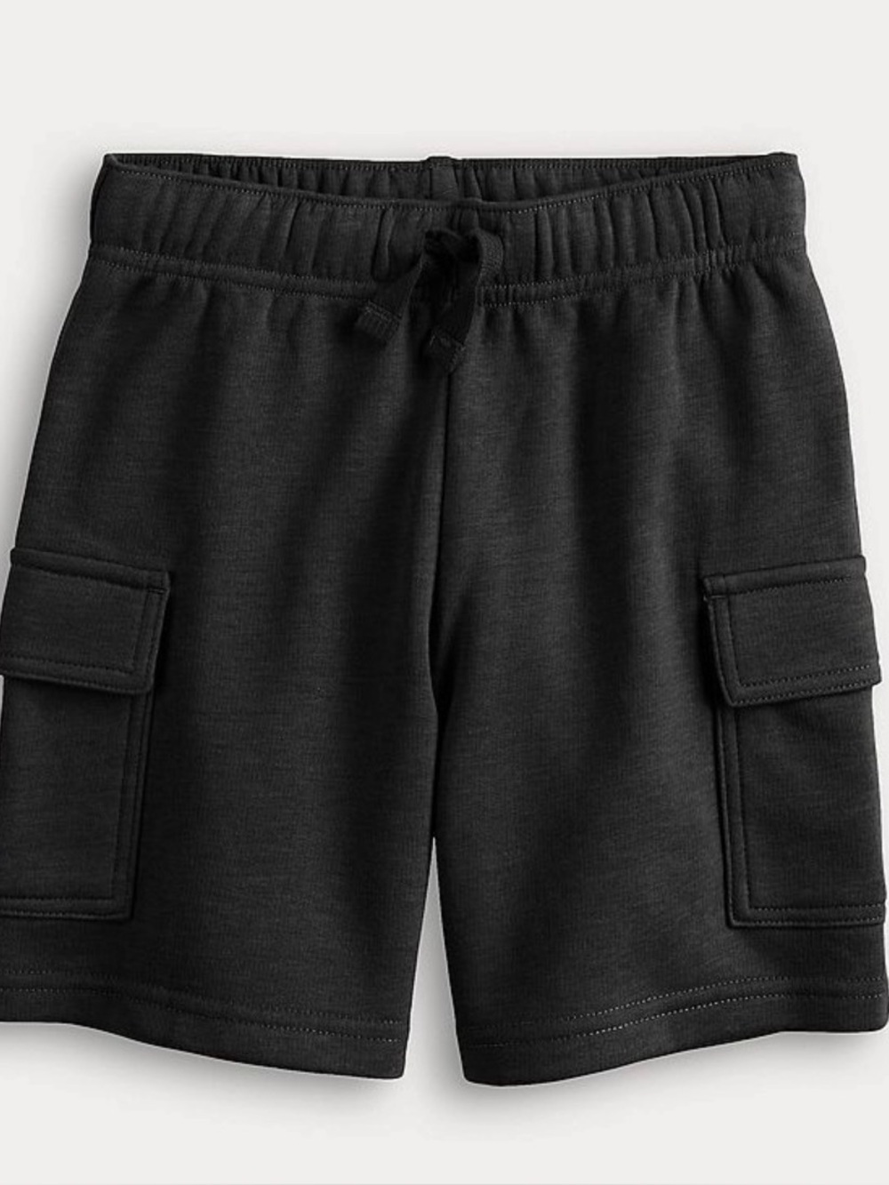 Boys Knit Cargo Shorts Size 6 Black Side Pockets